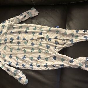 Kickee Pants Blue and Cream Kids Footie